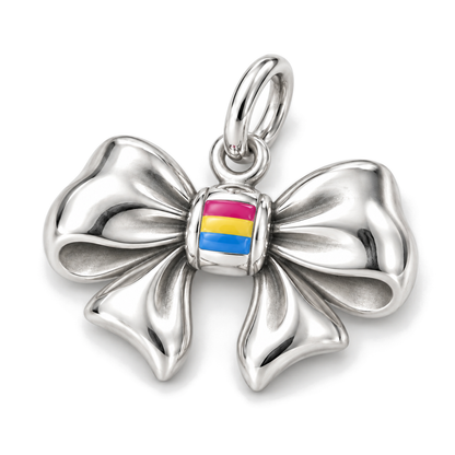 Pan Pride Bow Charm — Silver Super Macro | charm-topics-remaining-444-2026-09-14 | topic-309