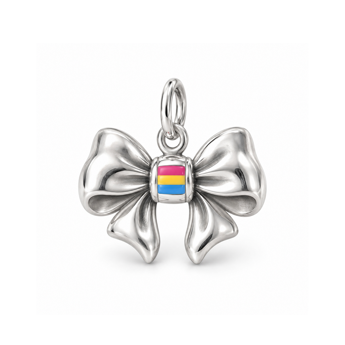 Pan Pride Bow Charm — Silver | charm-topics-remaining-444-2026-09-14 | topic-309
