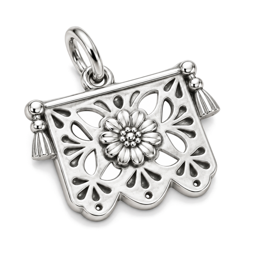 Papel Picado Bloom Charm — Silver Super Macro | charm-topics-remaining-444-2026-09-14 | topic-271