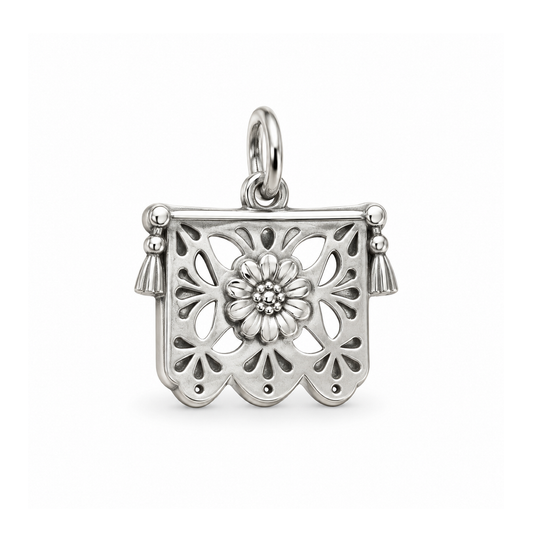 Papel Picado Bloom Charm — Silver | charm-topics-remaining-444-2026-09-14 | topic-271