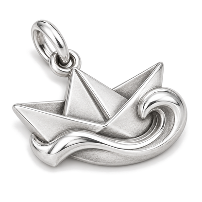 Paper Boat Charm — Silver Super Macro | charm-topics-remaining-444-2026-09-14 | topic-205