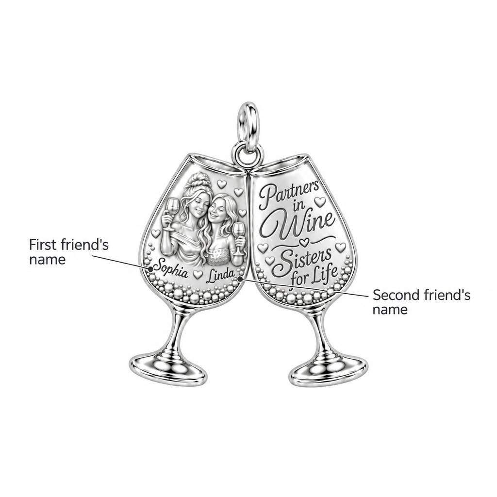 Partners in Wine Charm Bracelet – Personalized Bestie Gift – personalization guide