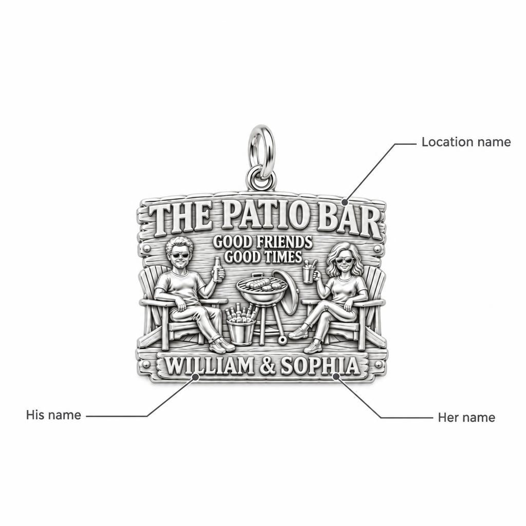 Patio Bar Good Times Charm Bracelet – Personalized Couple Gift – personalization guide