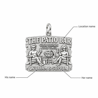 Patio Bar Good Times Charm Bracelet – Personalized Couple Gift – personalization guide