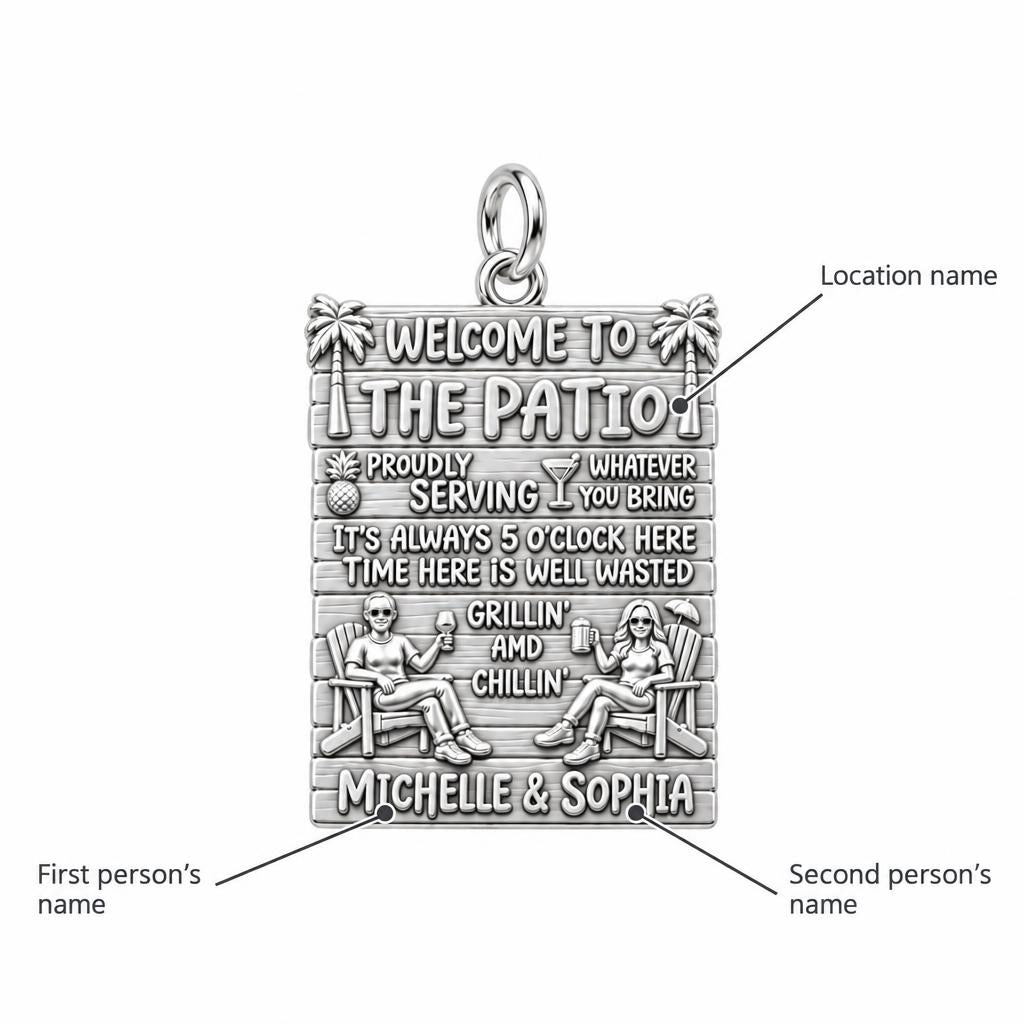 Patio Paradise Charm Bracelet – Personalized Couple Gift – personalization guide