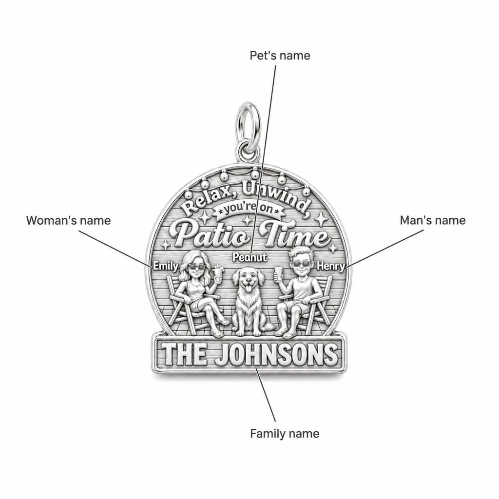 Patio Time Family Charm Bracelet – Personalized Couple Gift – personalization guide