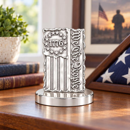 Patriot 1776 Flag Keepsake Plaque – worn / in use