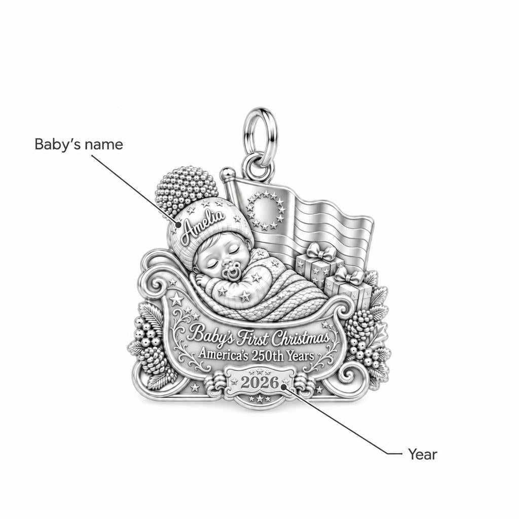 Patriotic Baby Sleigh Charm Bracelet – Personalized Mom Gift – personalization guide