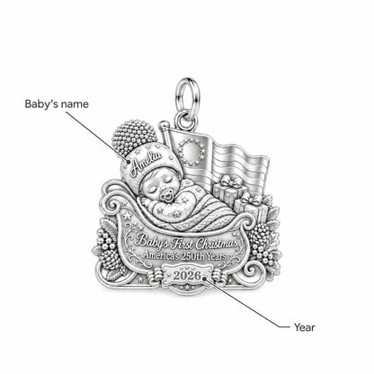 Patriotic Baby Sleigh Charm Bracelet – Personalized Mom Gift – personalization guide
