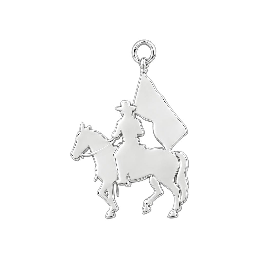 Patriotic Rider Charm Bracelet – Personalized Veteran Gift – back of the charm, engraving area