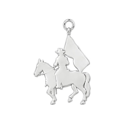 Patriotic Rider Charm Bracelet – Personalized Veteran Gift – back of the charm, engraving area