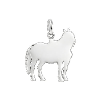 Patriotic Spirit Horse Charm Bracelet – Personalized Veteran Gift – back of the charm, engraving area