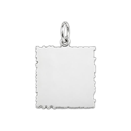 Patriotic Support Flag Charm and Polyester Cord Bracelet Set – back of the charm, engraving area