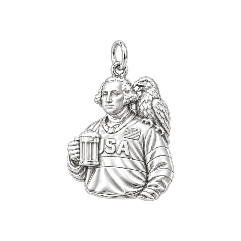 Patriotic Washington Hockey Charm and Polyester Cord Bracelet Set