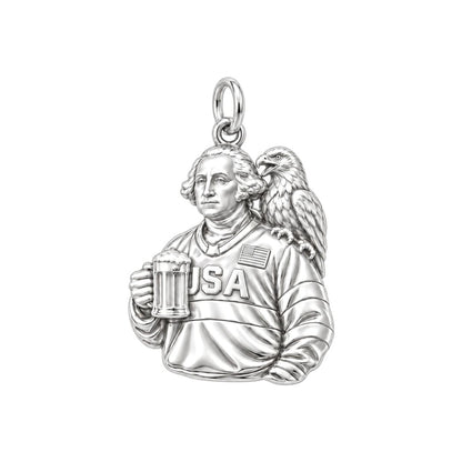 Patriotic Washington Hockey Charm and Polyester Cord Bracelet Set