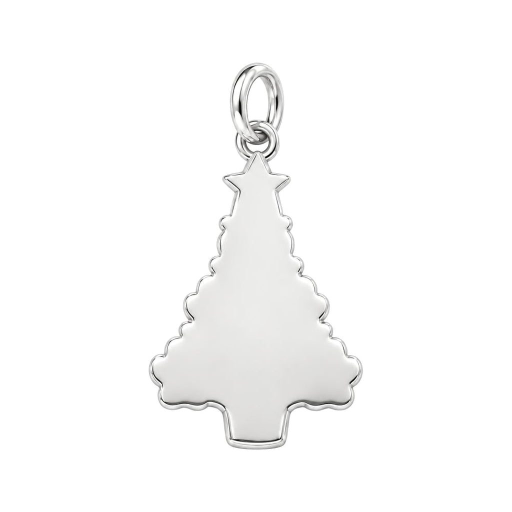Paw Print Christmas Tree Charm Bracelet – Personalized Dog Mom Gift – back of the charm, engraving area