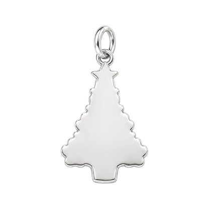 Paw Print Christmas Tree Charm Bracelet – Personalized Dog Mom Gift – back of the charm, engraving area