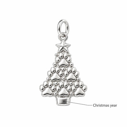 Paw Print Christmas Tree Charm Bracelet – Personalized Dog Mom Gift – personalization guide