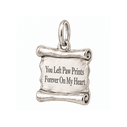 Paw Prints On My Heart Charm | Silver | subject-30-center