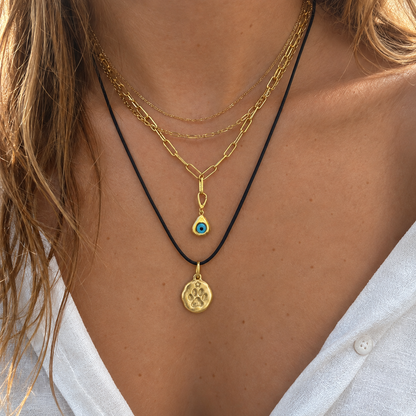 Pawprint Forever Charm — necklace model photo | skill-1126-20260910