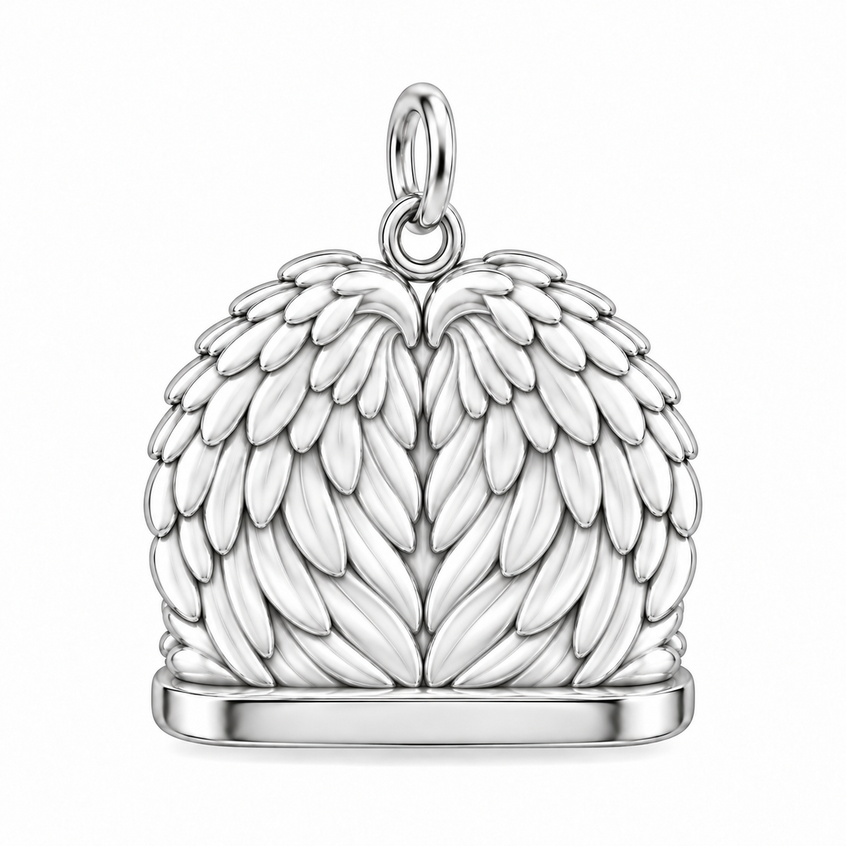 Peaceful Angel Wings Charm Bracelet – Personalized Dog Mom Gift – back of the charm, engraving area
