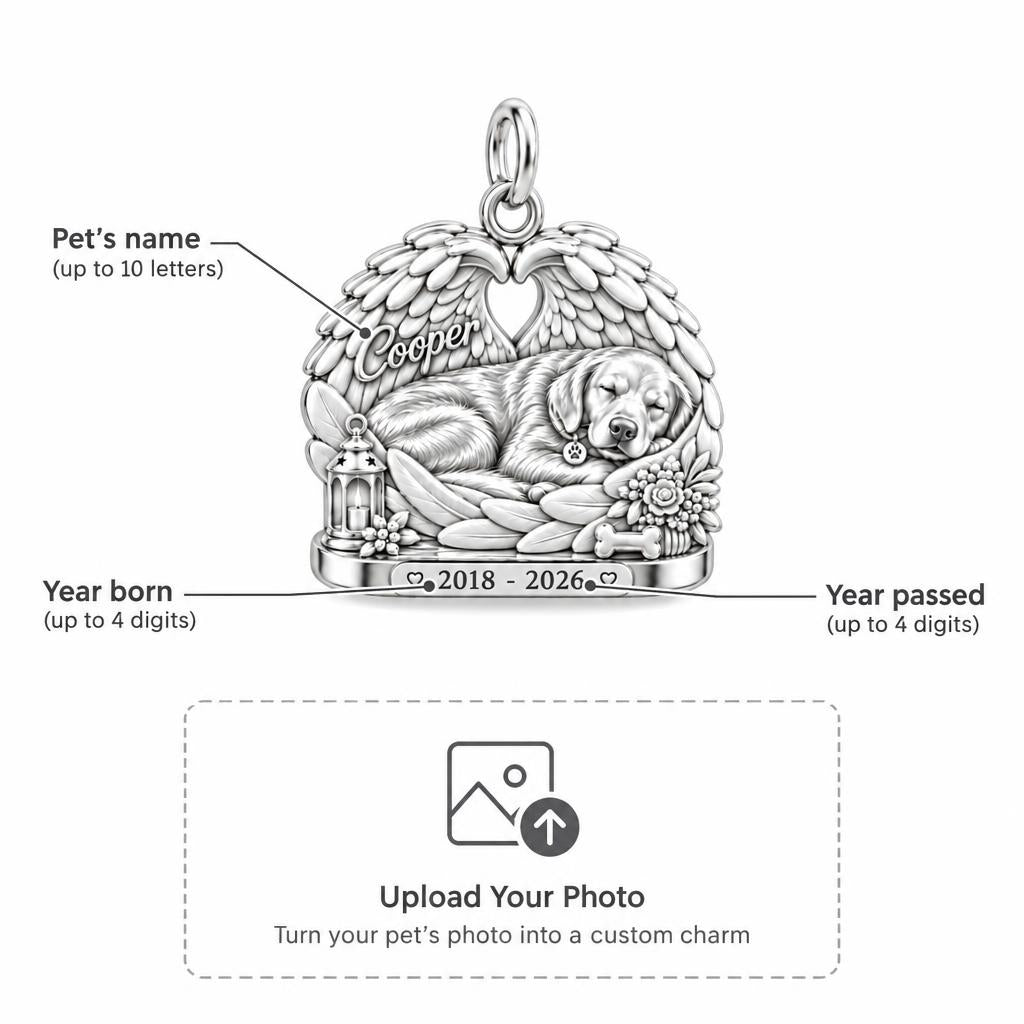Peaceful Angel Wings Charm Bracelet – Personalized Dog Mom Gift – personalization guide