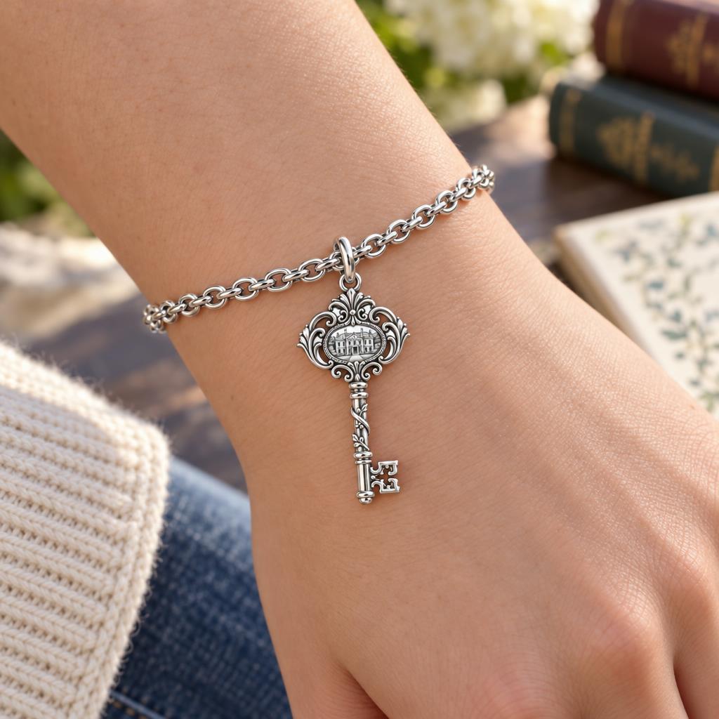 Pemberley Estate Key Charm Bracelet Set – worn / in use