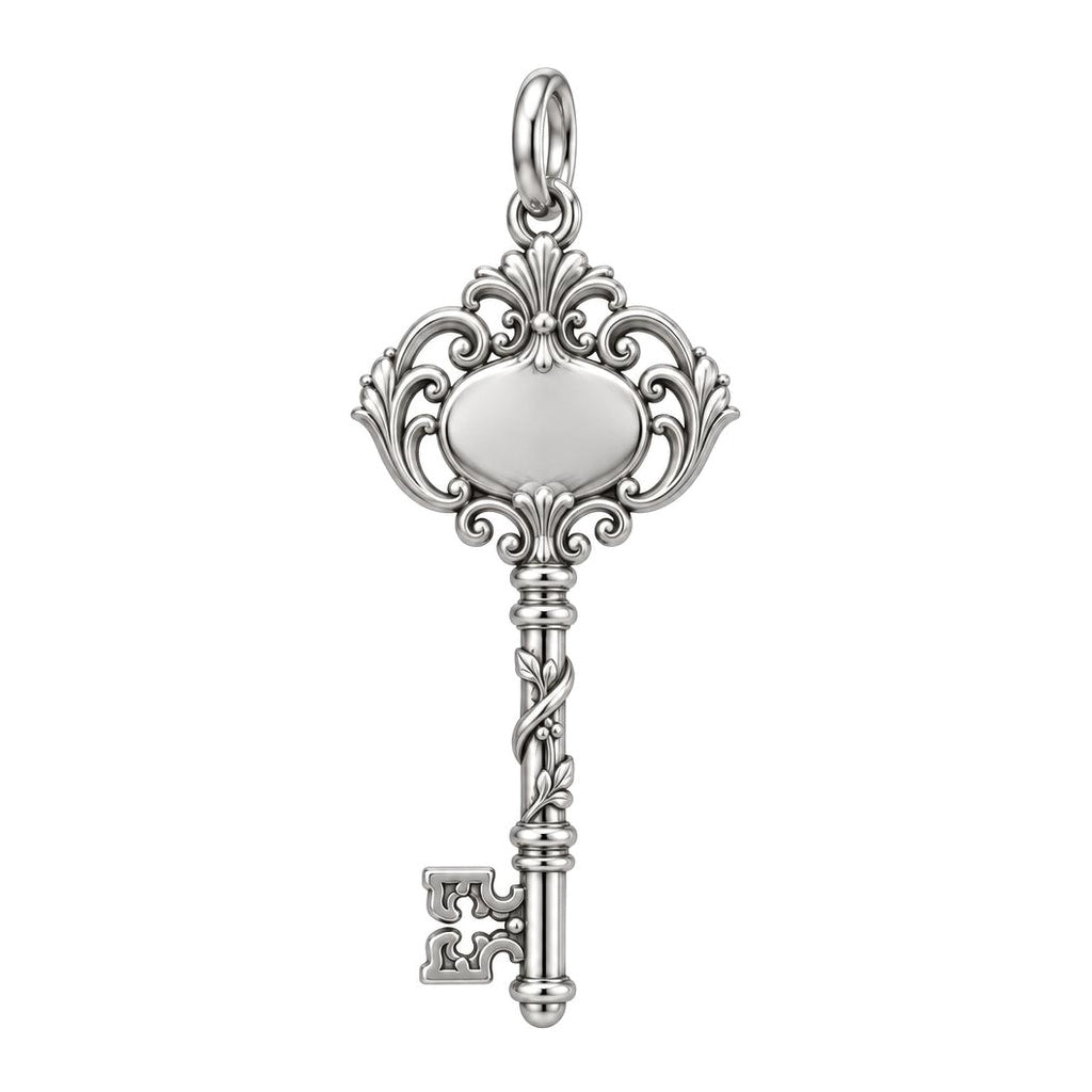 Pemberley Estate Key Charm Bracelet Set – back of the charm, engraving area