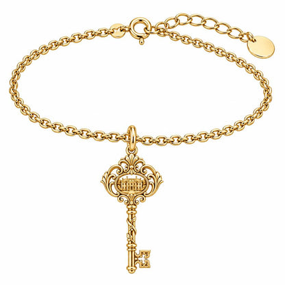 Pemberley Estate Key Charm Bracelet Set – 18K gold, front view