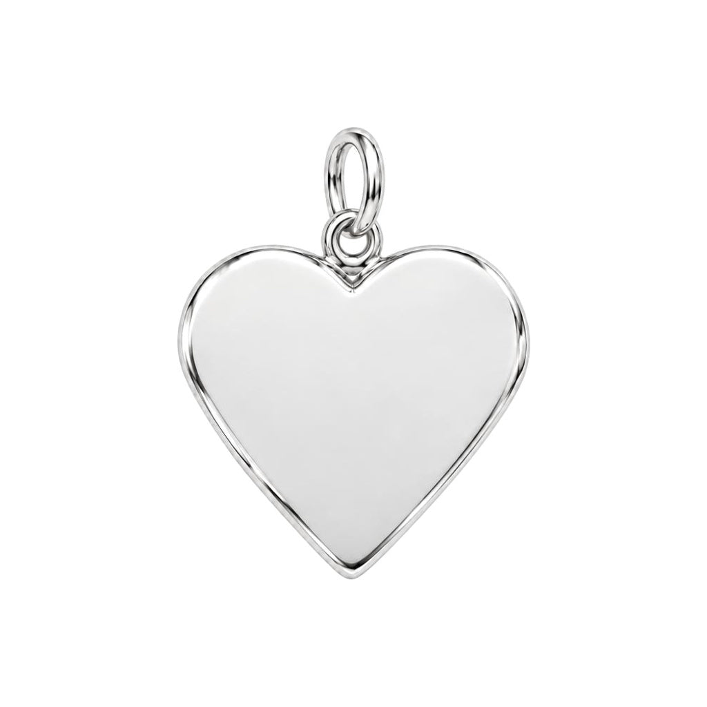 Pepperoni Pizza Heart Charm Bracelet – Personalized Foodie Gift – back of the charm, engraving area