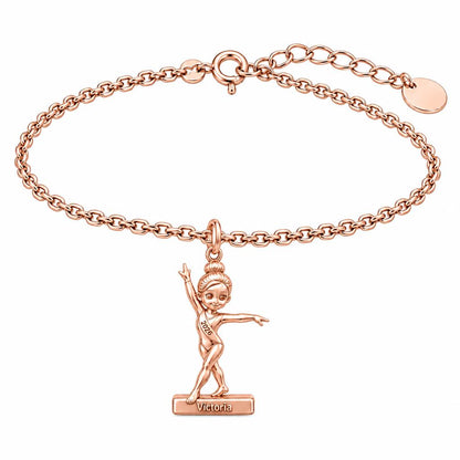 Perfect Balance Gymnast Charm Bracelet Set – rose gold, front view