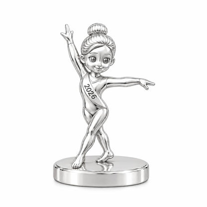 Perfect Balance Gymnast Keepsake Plaque – silver, front view