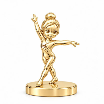Perfect Balance Gymnast Keepsake Plaque – 18K gold, front view