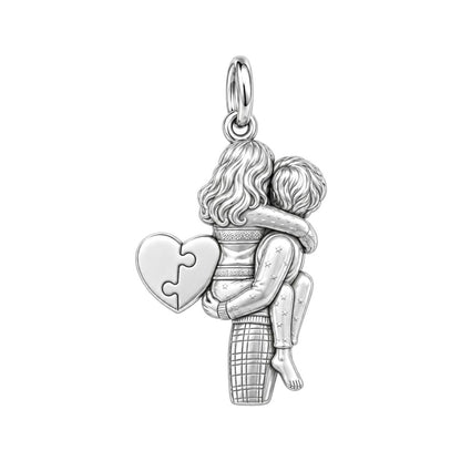 Perfect Fit Puzzle Heart Charm Bracelet – Personalized Couple Gift – back of the charm, engraving area