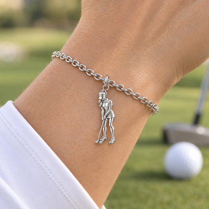 Perfect Putt Golfer Charm Bracelet Set – worn / in use