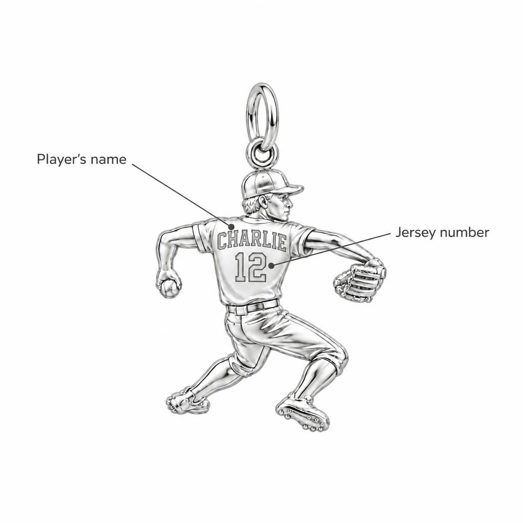 Personalized Baseball Pitcher Charm – personalization guide
