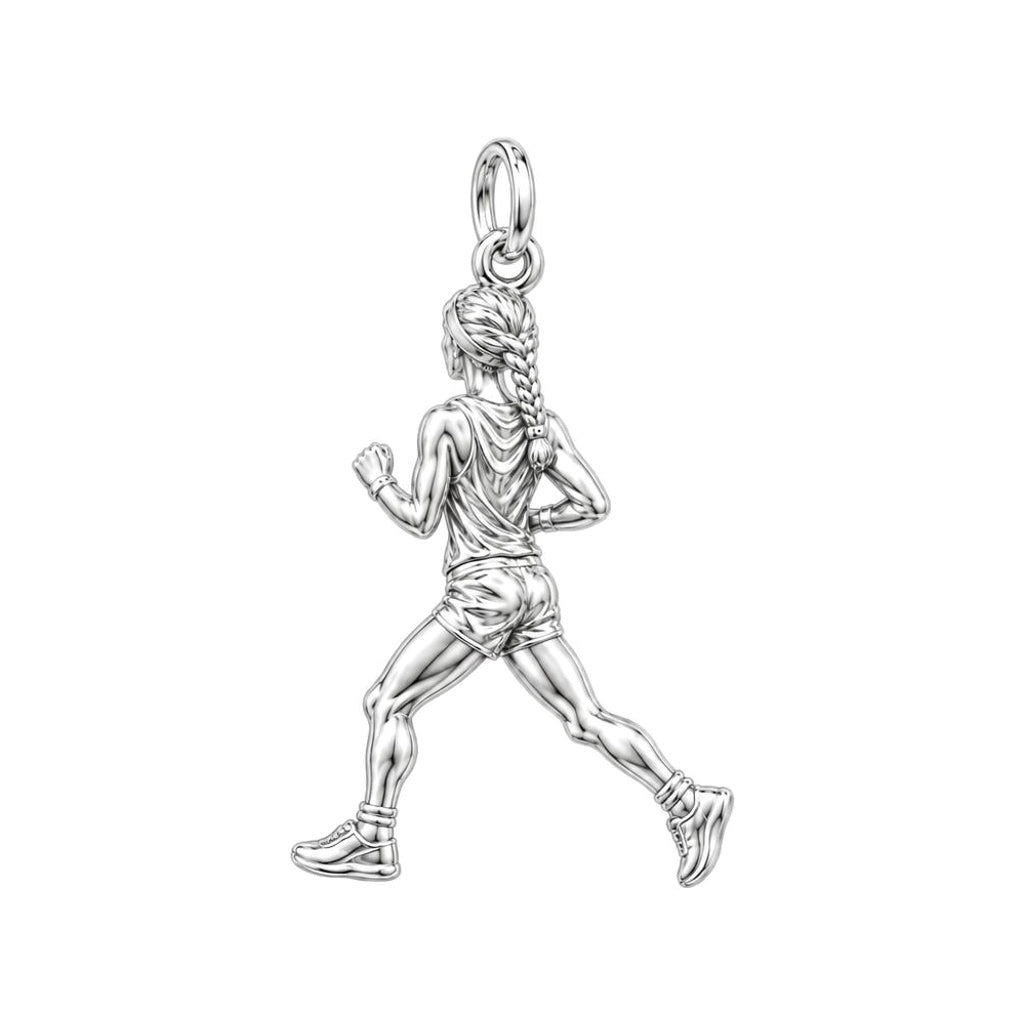 Personalized Marathon Runner Charm Bracelet – Gift for Her – back of the charm, engraving area