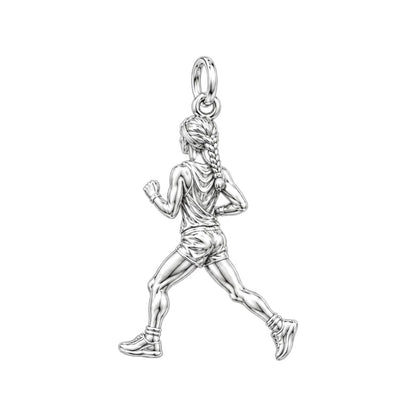 Personalized Marathon Runner Charm Bracelet – Gift for Her – back of the charm, engraving area