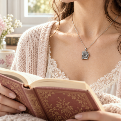 Personalized November Chrysanthemum Birth Flower Book Charm