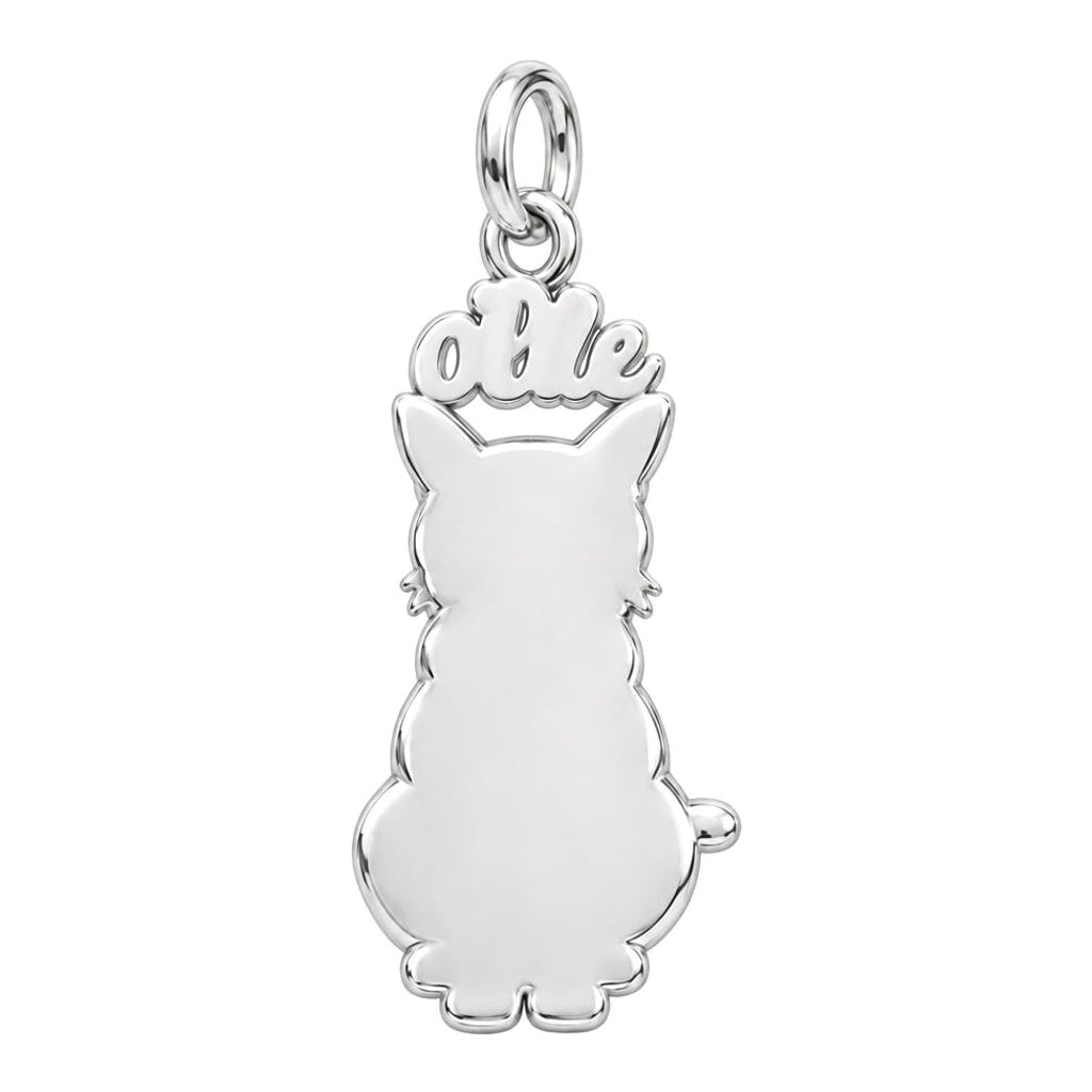 Pet Portrait Halo Charm Bracelet – Personalized Dog Mom Gift – back of the charm, engraving area