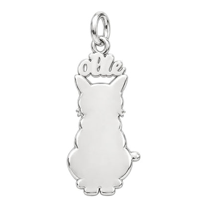 Pet Portrait Halo Charm Bracelet – Personalized Dog Mom Gift – back of the charm, engraving area