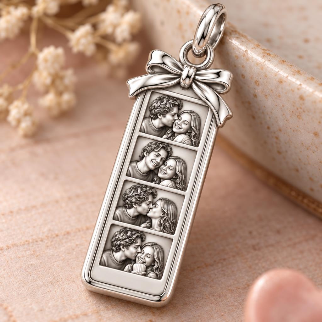 Photo Strip Keepsake Charm Bracelet – Personalized Couple Gift – macro detail of the charm