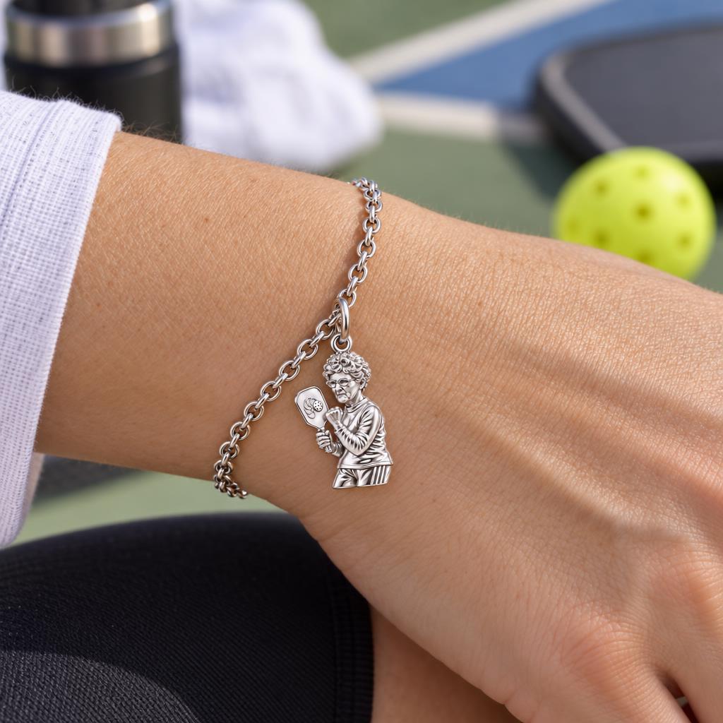 Pickleball Pro Likeness Charm Bracelet Set – worn / in use