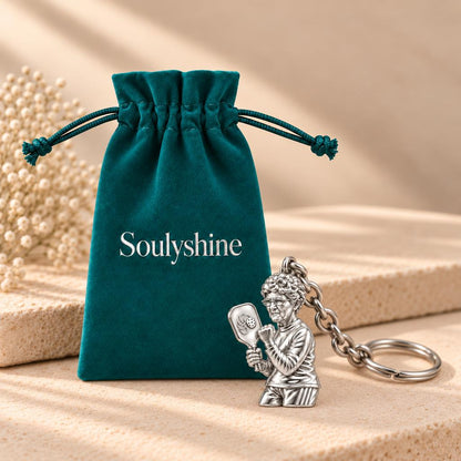 Pickleball Pro Likeness Charm Keychain – Soulyshine velvet gift pouch