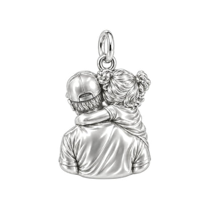 Piggyback Hug Photo Charm Bracelet Set – back of the charm, engraving area