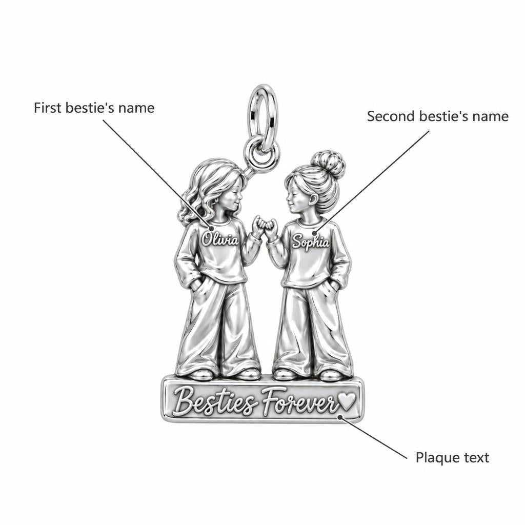Pinky Promise Besties Charm Bracelet – Personalized Bestie Gift – personalization guide