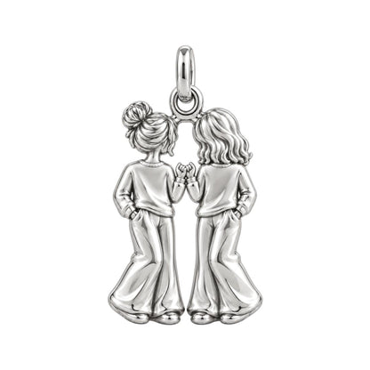 Pinky Swear Soul Sisters Charm Bracelet – Personalized Bestie Gift – back of the charm, engraving area