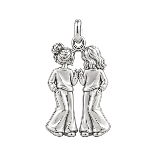 Pinky Swear Soul Sisters Charm Bracelet – Personalized Bestie Gift – back of the charm, engraving area