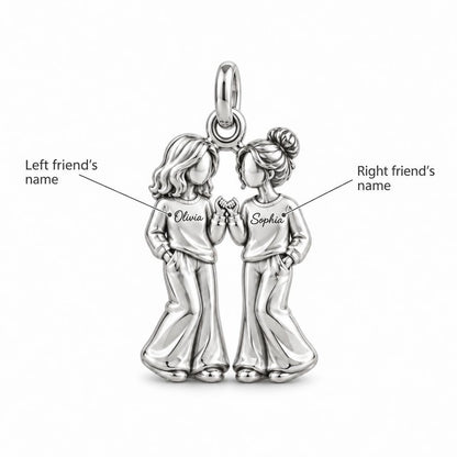 Pinky Swear Soul Sisters Charm Bracelet – Personalized Bestie Gift – personalization guide