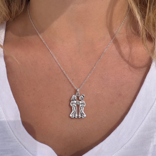 Pinky Swear Soul Sisters Charm Necklace Set – worn / in use